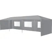 Casa.pro [] Pavillon 900x300x255cm Gartenzelt Partyzelt Gartenpavillon Bierzelt Festzelt Dunkelgrau
