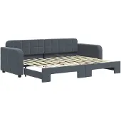 vidaXL Tagesbett Ausziehbar Dunkelgrau 80x200 cm Samt