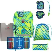 DERDIEDAS ErgoFlex Exklusiv Neon Schulranzenset 5-teilig Monster neongrün