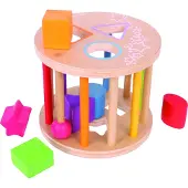 Bigjigs Holz Formen Sortierbox Zylinder - Lernspielzeug für Kinder