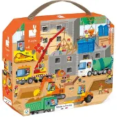 Janod Puzzle Baustelle - Kartonpuzzle 36 Teile Kinderpuzzle