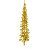 Syfax Künstlicher Halb-Weihnachtsbaum mit Ständer Schlank Gold 180 cm