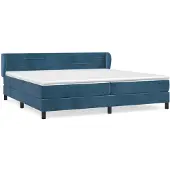 Syfax Boxspringbett mit Matratze Dunkelblau 200x200 cm Samt