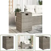 The Living Store Propan-Tank-Verstecktisch Grau 40x40x60 cm Poly Rattan