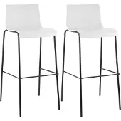 CLP 2er Set Barhocker Hover Kunststoff 4-Fuß Gestell 4-Fuß Gestell weiß Gestell Farbe schwarz
