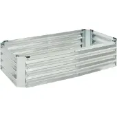 En.casa Pflanzbeet 'Celano' Hochbeet 120 x 60 x 30 cm Stahl Silber