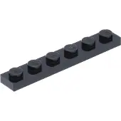 LEGO 1x6 Platte 3666 - 100 Stück Schwarz