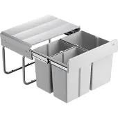 NABER Trio Shorty. Abfallsammler, alu grau. - Mülleimer