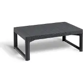Allibert by KETER Keter Gartentisch Lyon, graphit, höhenverstellbar, vom Lounge- zum Esstisch, Kunststoff, 116 x 71,5 x 66,5 cm