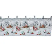 Mojawo X-Mas Gardine Scheibengardine beleuchtet Fenstergardine LED 45x120cm
