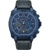 Police Armbanduhr dunkelblau Leder Norwood Herren Multifunktion- UPOF0021904