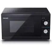 Sharp YC-MG01E-B Mikrowelle mit Grill, Mikrowelle: 800W, Grill: 1000W, 5 Leistungsstufen, schwarz