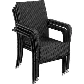 TecTake Rattanstuhl Girona widerstandsfähig 58 x 67 x 90 cm, Belastbarkeit 120 kg