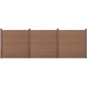 Neu.holz WPC Gartenzaun mit Pfosten Sichtschutz Windschutz Lamellenzaun Zaun 183x531cm []