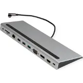 Value USB-C Multiport Docking Station, 4K HDMI/DP, VGA, USB, Card Reader, PD, LAN, Audio