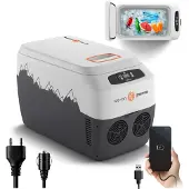 Peme Ice-on 30L Elektrische Kühlbox Auto 12V 230V - Autokühlschrank Camping Kühlbox mit Strom Kühl- & Heizfunktion USB Leise Mobiler Kühlschrank
