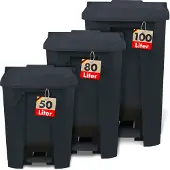 Floordirekt Mülleimer Olaf für Haushalt, Büro & Gewerbe viele Farben & Größen Grau 100 Liter