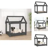 vidaXL Hundebett Grau 71x55x70 cm Massivholz Kiefer - Hundebetten