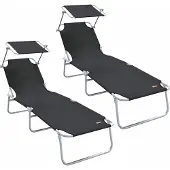 Syfax Sonnenliege 2 pcs Schwarz 58 x 188 x 77cm Polyester
