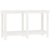 Syfax Werkbank Weiß 140x50x80 cm Massivholz Kiefer