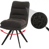 MCW Esszimmerstuhl MCW-G66, Küchenstuhl Stuhl, drehbar Auto-Position Stoff/Textil Bouclé MVG dunkelgrau