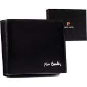 Pierre Cardin | Klassische, elegante Herrengeldbörse, aus Naturleder, Schwarz, 12x9 cm