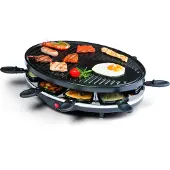 Domo Raclette Grill DO9038G große Backplatte Raclette-Set