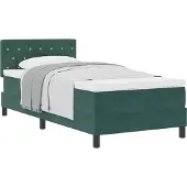 Syfax Boxspringbett mit Matratze Dunkelgrün 90 x 190 cm Samt