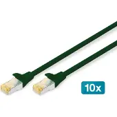 Digitus CAT 6A S/FTP Patchkabel, 10 Stück, 1 m, Cat6a, S/FTP (S-STP), RJ-45, RJ-45, Grün