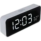 Greenblue GB397 Wecker Doppelalarm Schlummerfunktion 5min USB Temperaturanzeige Countdown 12/24h Weiß Touch LCD Uhr Schlafzimmer Büro