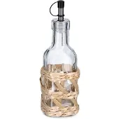 Zeller 19580 Essig-/ Ölflasche BOHO 190 ml Glas mit Strohgeflecht, ca. Ø 6,2 x 19,5 cm
