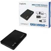 Logilink UA0256, HDD-Gehäuse, 2.5", SATA, Serial ATA II, Serial ATA III, 5 Gbit/s, USB Anschluss, Schwarz