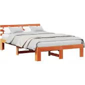 Syfax Bettrahmen Wachsbraun 120 x 200 cm Massives Kiefernholz
