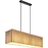 Globo Lighting Hängeleuchte Metall schwarz matt, MDF Holzoptik dunkel, Textil anthrazit, MDF Holzoptik dunkel, Kabel Textil schwarz, LxBxH: 800x200x1200mm, exkl. 4x E27 LED 9W 230V