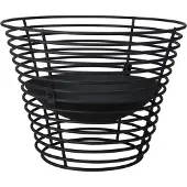 Ambiance Excellent Houseware | Gartenfeuerstelle - Feuerschale - Rund 53 x 53 x 40 cm - Schwarz - Metall - mit Schale