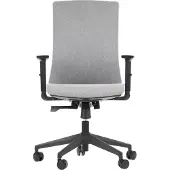 Stema Ergonomischer Bürodrehstuhl TONO, Nylongestell, verstellbare Armlehnen, graue Polsterung