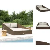 vidaXL Gartenbett Braun 110x200 cm Poly Rattan - Gartenbetten