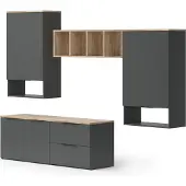 Vicco Wohnwand Wido Anthrazit 5 Teile, Model 49800
