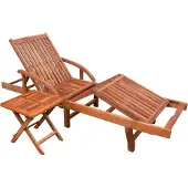 Syfax Sonnenliege mit Tisch Massivholz Akazie