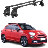 Menabo Dachträger Grundtäger für Fiat 500X 2014-2024 50kg Stahl Schwarz 2 tlg