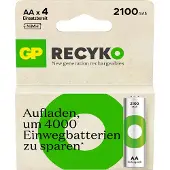 GP Batteries ReCyko Pro GPRCK210AA112C4, Wiederaufladbarer Akku, AA, Nickel-Metallhydrid (NiMH), 1,2 V, 4 Stück(e), 2100 mAh