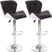 Mendler 2er-Set Barhocker MCW-A92, Barstuhl Tresenhocker, Kunstleder braun