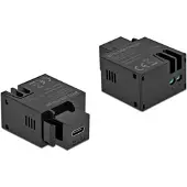 DeLOCK Keystone Modul mit USB Type-C Ladebuchse 2,1 A schwarz, Flach, Schwarz, USB C, Terminal, Weiblich, Weiblich