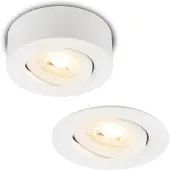 Briloner Desi 2 in 1 LED Aufbauspot und Einbaustrahler, 2 in 1 LED Aufbauspot und Einbaustrahler, Schwenkbar, Dimmbar, Flach, Weiß, Ø9 x 3 cm