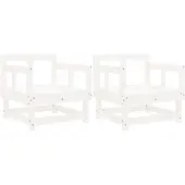 vidaXL Gartenstühle 2 Stk. Weiß Massivholz Kiefer