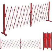 Mendler Alu Absperrgitter MCW-B34, Zaun Schutzgitter Scherengitter Trenngitter, ausziehbar 103x53-411cm rot-weiß