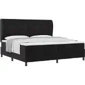 Syfax Boxspringbett mit Matratze Schwarz 200 x 200 cm Samt