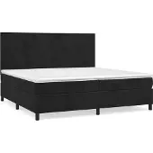 vidaXL Boxspringbett mit Matratze Schwarz 200x200 cm Samt