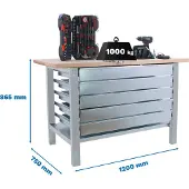 Simonwork (bancos De Trabajo) SIMONWORK BT6 PRO LAMINATE 5BOX 1200 CINZENTO/FAIA Werkbank mit Parafuser