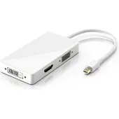 CSL 3in1 Mini DisplayPort zu HDMI, DVI, VGA Adapter Konverter, miniDP 1.2 4k 3840x2160 UHD 2160p, 0,15m